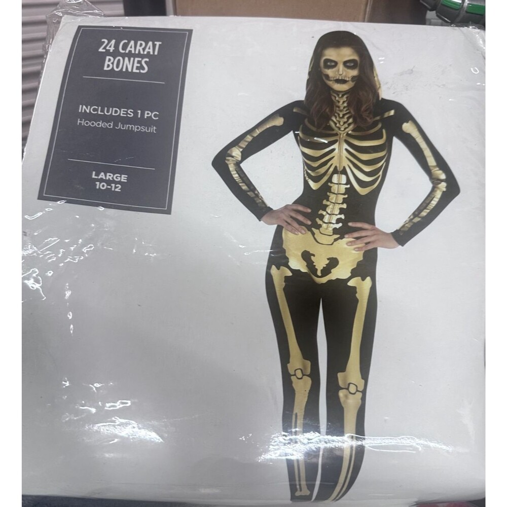 Carat Gold Bones Halloween Suit jumpsuit Women's Large cosplay10-12 NEW